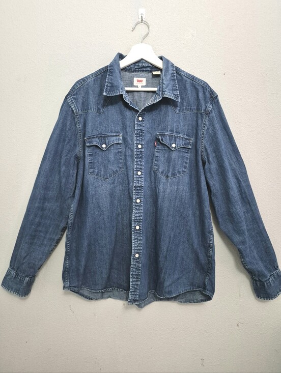 Levi's Other - Levis Denim Pearl Snap Long Sleeve Slim Fit Mens Button Down Shirt XXL